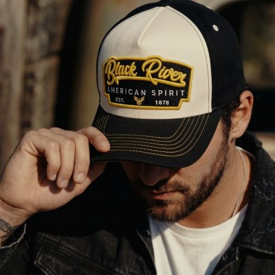 Kasket - Black River Black Yellow Trucker (sort/hvid/gul)