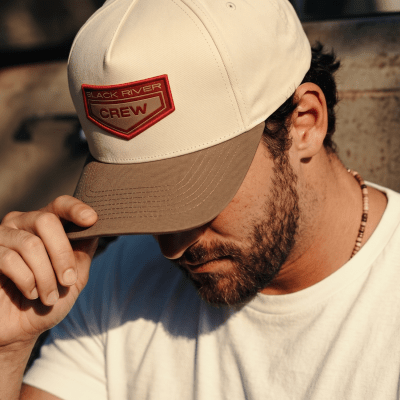 Kasket - Black River Crew Cotton Snapback (off-white/kaki)