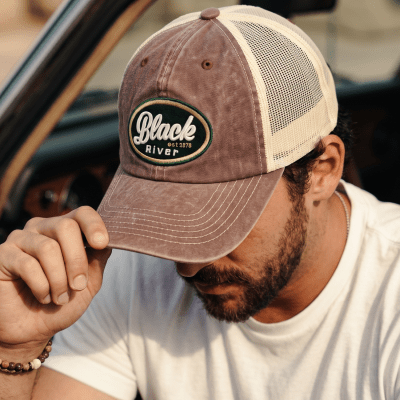 Kasket - Black River Eugene Washed Trucker (brun/fløde)