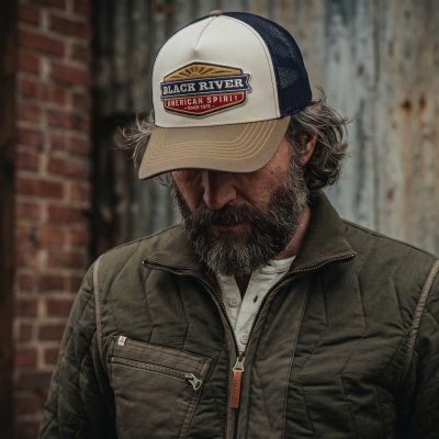 Kasket - Black River Beacon Trucker (off-white/blå/grøn)