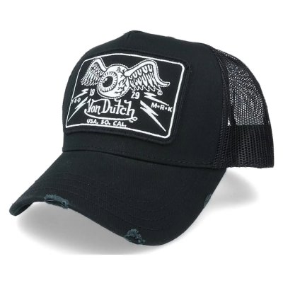 Kasket - Von Dutch Square Patch Trucker (sort)