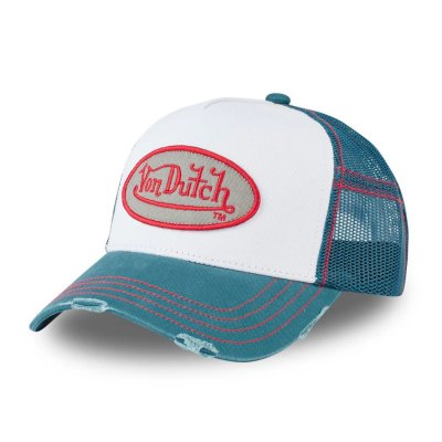 Kasket - Von Dutch Oval Patch Trucker (blå/hvid)