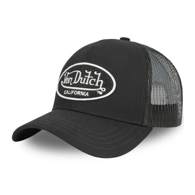 Kasket - Von Dutch Oval Patch Trucker (sort/hvid)