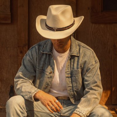 Hatte - Gårda Santaquin Crushable Wool felt Western hat (hvid)
