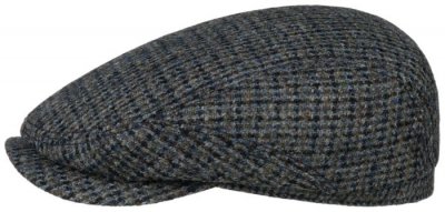 Gubbkeps / Flat cap - Stetson Driver Cap Harris Tweed (blå)
