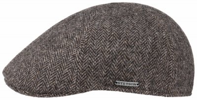 Sixpence / Flat cap - Stetson Texas Woolrich Herringbone (grå-brun)