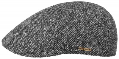 Sixpence / Flat cap - Stetson Texas Donegal Tweed (sort-hvid)