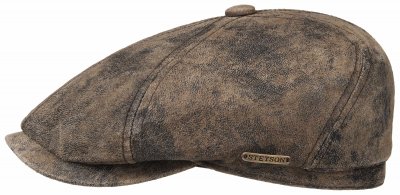 Sixpence / Flat cap - Stetson Bienville Leather Flat Cap (brun)