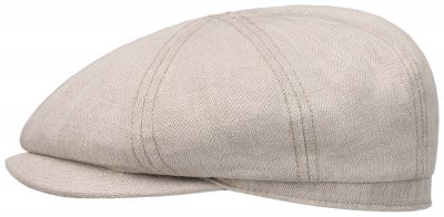 Sixpence / Flat cap - Stetson Hatteras Sustainable Linen (beige)