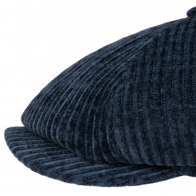 Sixpence / Flat cap - Stetson Hatteras Corduroy Jersey Newsboy Cap (blå)