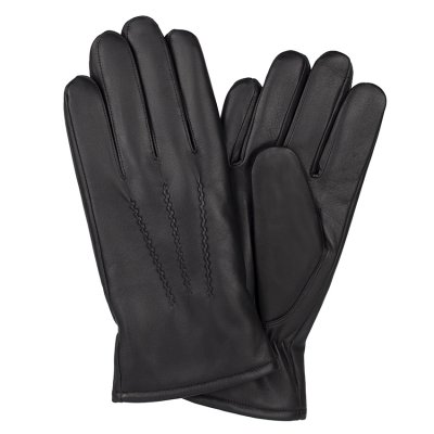Handsker - HK Men's Leather Glove with Fleece Lining (Sort)