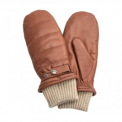 Handsker - HK Women's Hairsheep Leather Mittens with Knitted Cuff (brun)