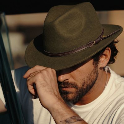 Hatte - Gårda Vicenza Crushable Wool felt Fedora (grøn)