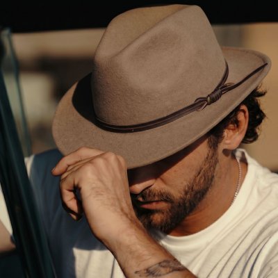 Hatte - Gårda Vicenza Crushable Wool felt Fedora (beige)