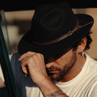 Hatte - Gårda Vicenza Crushable Wool felt Fedora (sort)