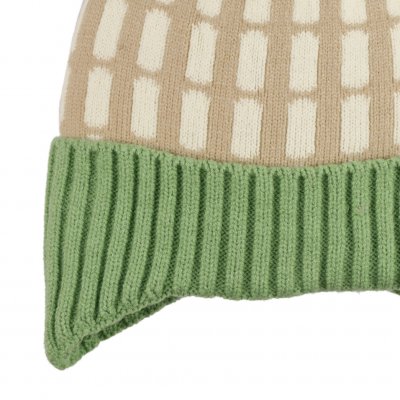 Hue børn - Gårda Lönneberga Beanie (beige/grøn)