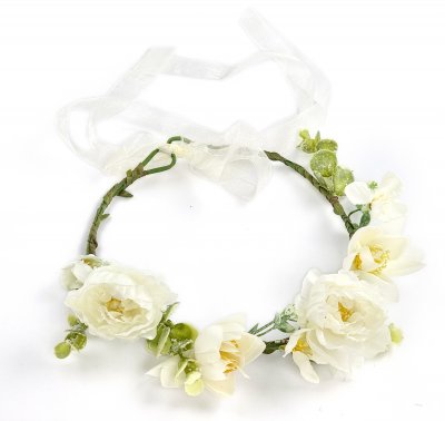 Blomsterkrans - Gårda Liana Flowerband (hvid)