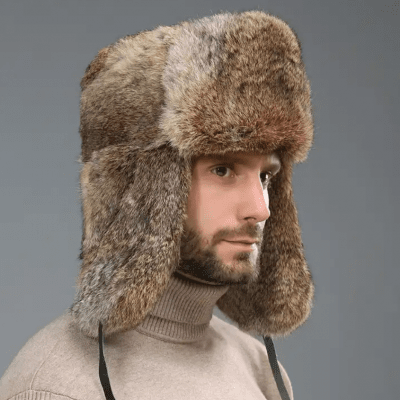Pelshue - Trapper Hat with Faux Fur (Brun)