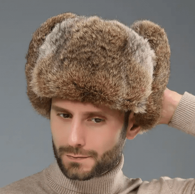 Pelshue - Trapper Hat with Faux Fur (Brun)