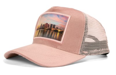 Caps - Gårda Velvet Trucker Sunset Skyline (lyserød)