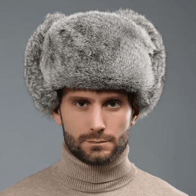 Pelshue - Trapper Hat with Faux Fur (Grå)