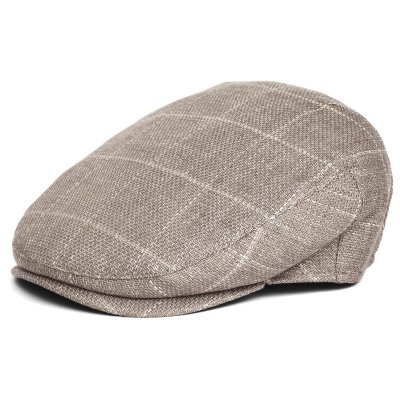 Sixpence / Flat cap - Gårda Bradshaw Checkered Sixpence (beige)