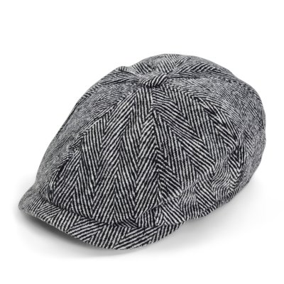Sixpence / Flat cap - Gårda Lanark Newsboy (sort/hvid)