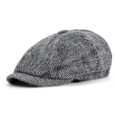 Sixpence / Flat cap - Gårda Lanark Newsboy (sort/hvid)
