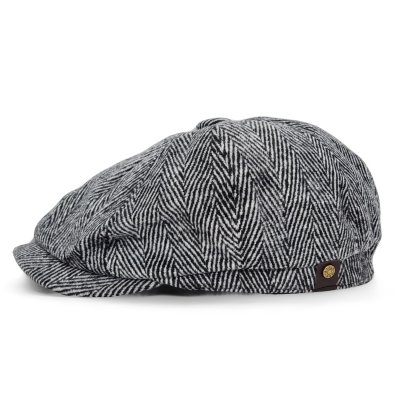 Sixpence / Flat cap - Gårda Lanark Newsboy (sort/hvid)