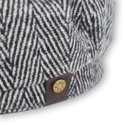 Sixpence / Flat cap - Gårda Lanark Newsboy (sort/hvid)