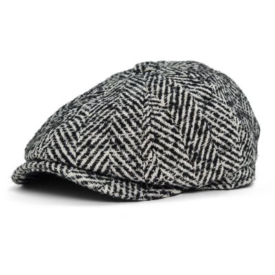 Sixpence / Flat cap - Gårda Coulter Newsboy (sort/hvid)