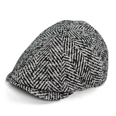 Sixpence / Flat cap - Gårda Coulter Newsboy (sort/hvid)