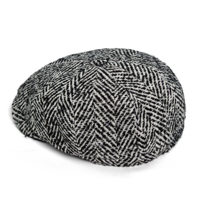 Sixpence / Flat cap - Gårda Coulter Newsboy (sort/hvid)