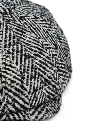 Sixpence / Flat cap - Gårda Coulter Newsboy (sort/hvid)