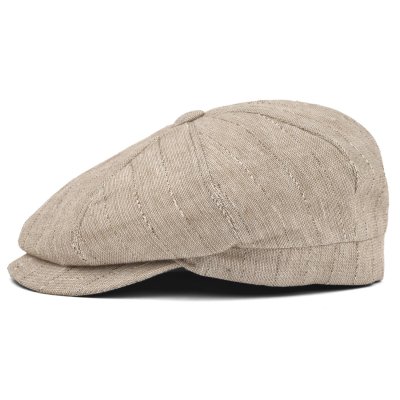 Sixpence / Flat cap - Gårda Crispin Striped Newsboy (beige)