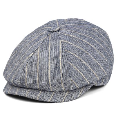 Sixpence / Flat cap - Gårda Crispin Striped Newsboy (blå)
