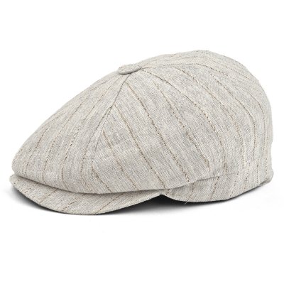 Sixpence / Flat cap - Gårda Crispin Striped Newsboy (greige)