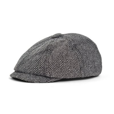 Sixpence / Flat cap - Gårda Digby Children's Newsboy Cap (sort/hvid)