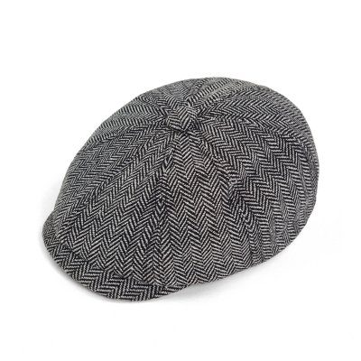 Sixpence / Flat cap - Gårda Digby Children's Newsboy Cap (sort/hvid)