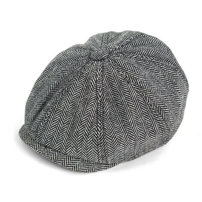 Sixpence / Flat cap - Gårda Digby Newsboy Cap (sort/hvid)
