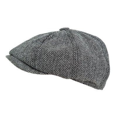 Sixpence / Flat cap - Gårda Digby Newsboy Cap (sort/hvid)