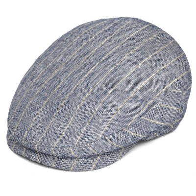 Sixpence / Flat cap - Gårda Edington Striped Sixpence (blå)