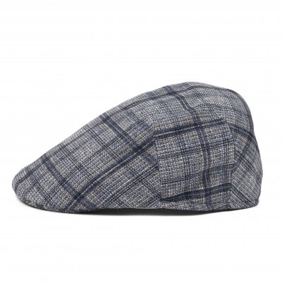 Gubbkeps / Flat cap - Gårda Forio Cotton Mix Flat Cap (blå/grå)