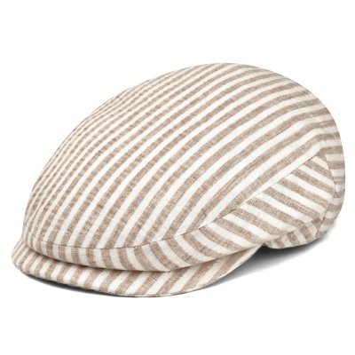 Sixpence / Flat cap - Gårda Gargery Striped Sixpence (beige)