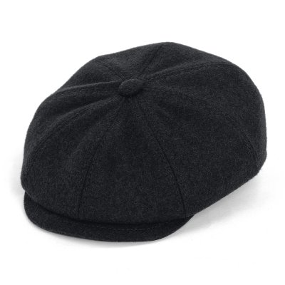 Sixpence / Flat cap - Gårda Premium Larkhall Wool Newsboy (sort)