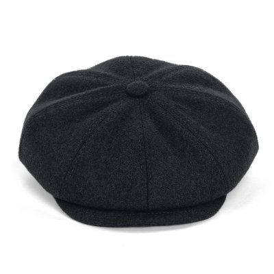 Sixpence / Flat cap - Gårda Premium Larkhall Wool Newsboy (sort)