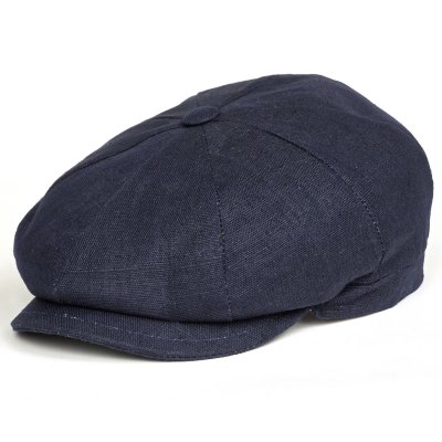 Sixpence / Flat cap - Gårda Palizzi Marina Linen Newsboy Cap (mørkeblå)