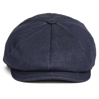 Sixpence / Flat cap - Gårda Palizzi Marina Linen Newsboy Cap (mørkeblå)