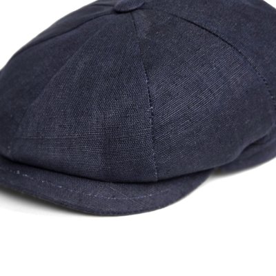 Sixpence / Flat cap - Gårda Palizzi Marina Linen Newsboy Cap (mørkeblå)