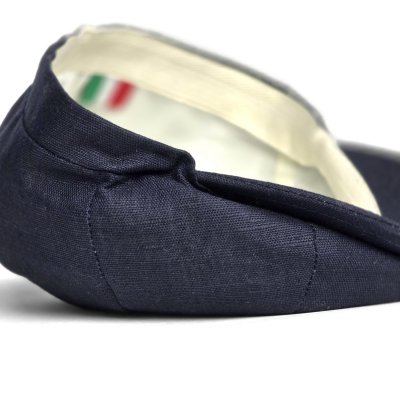 Sixpence / Flat cap - Gårda Palizzi Marina Linen Newsboy Cap (mørkeblå)